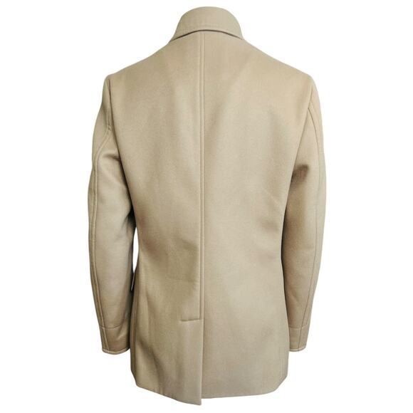 BOSS Hugo Boss Tailored T Cawel Wool Blend Coat Size US 40R Tan Pea Coat - Picture 10 of 14